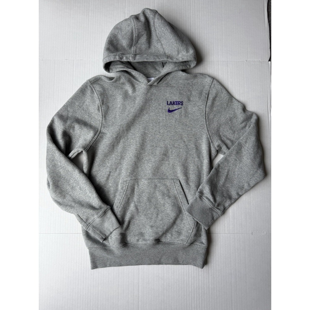 Nike NBA Los Angeles Lakers Hoodie Grey Men's Xs Embroidered - Picture 1 of 5